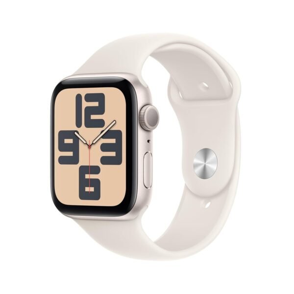 Watch SE (2nd Gen, 2023) [GPS 44mm] Smartwatch with Starlight Aluminum Case with Starlight Sport Band.